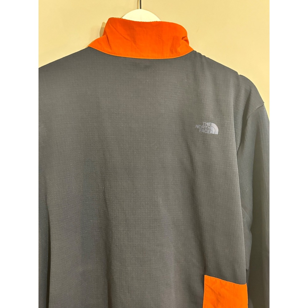 The North Face Mens Full Zip Fleece Jacket Orange Collar Navy Blue L - Picture 7 of 10